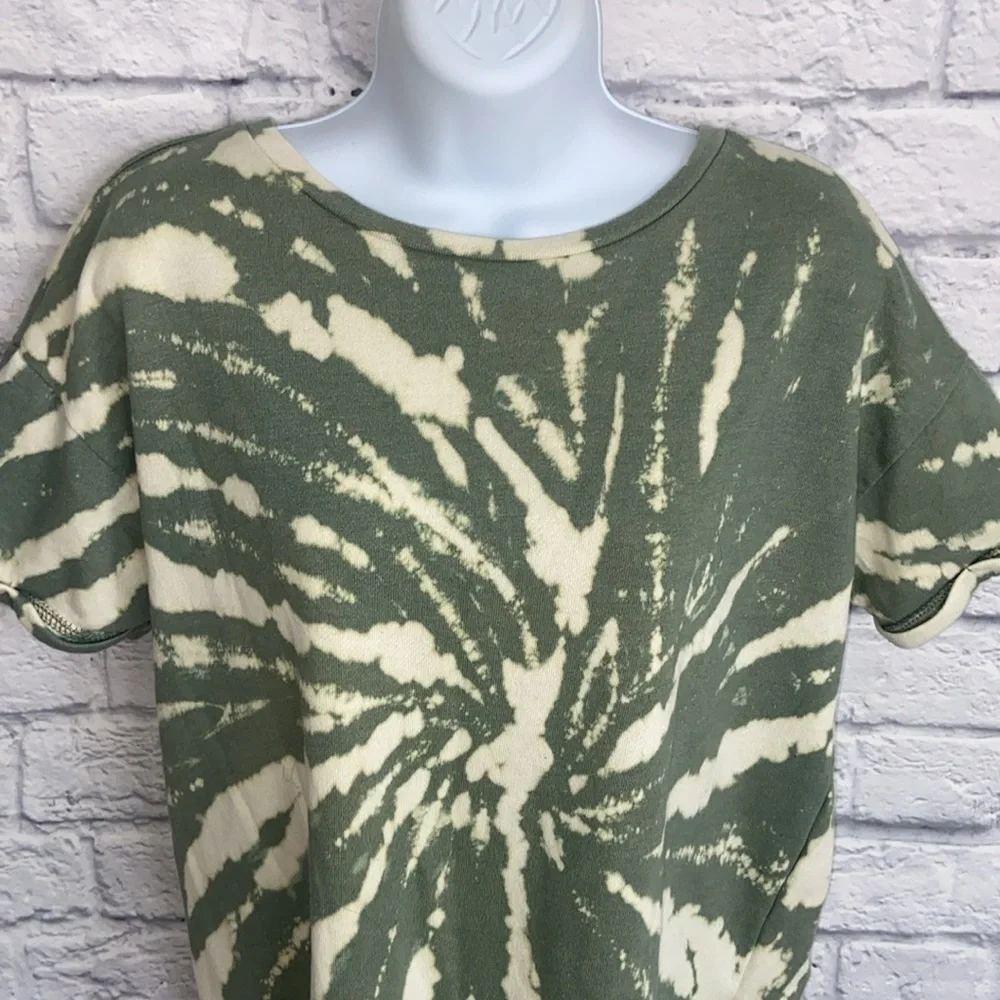 Olive & Oak size Small Terry Green Bleach Tie-Dye Sweatshirt - Picture 2 of 13